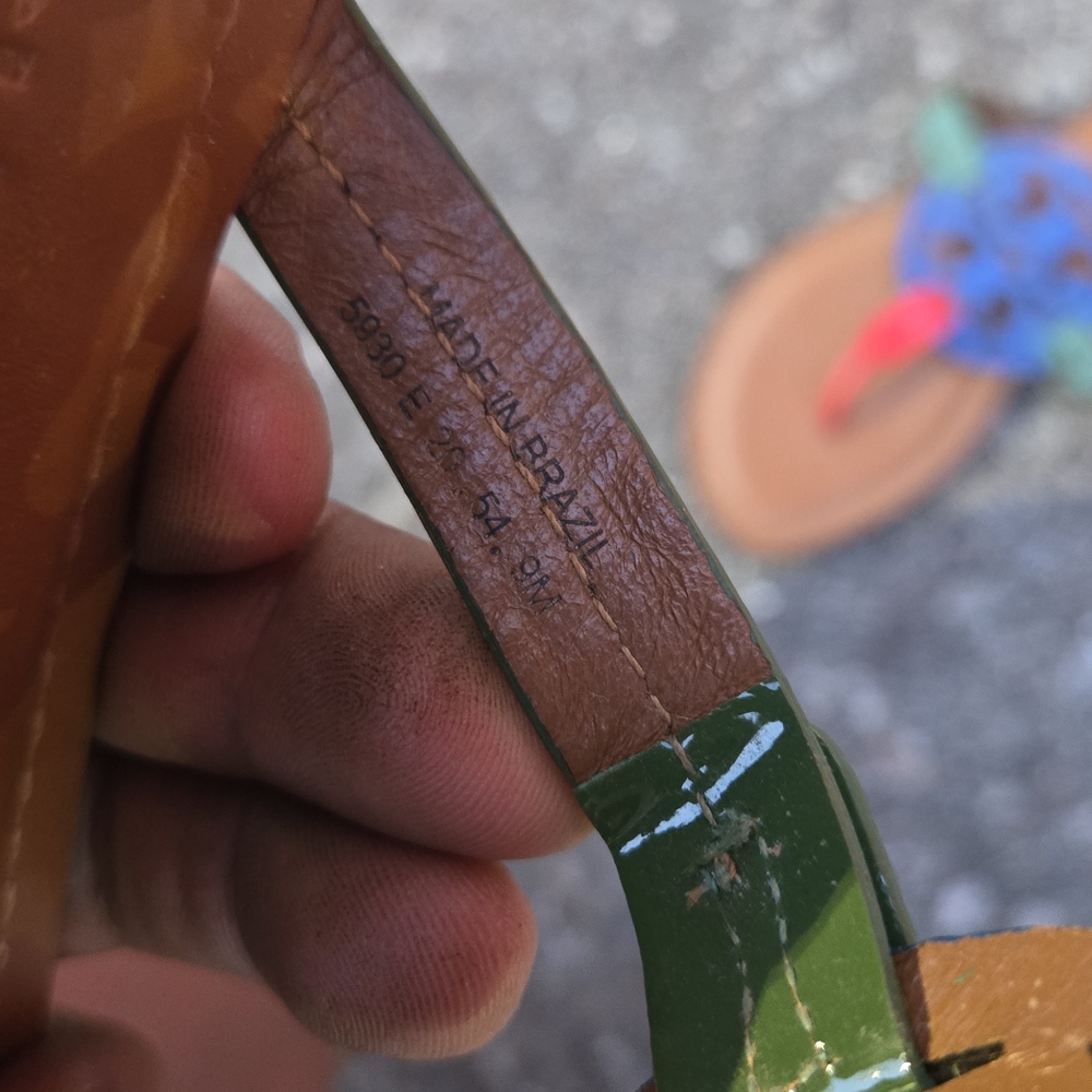 Tory Burch Brown Sandals with Blue and Green Accents - Picture 5 of 7